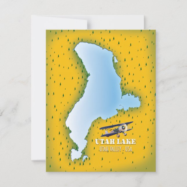 Utah See, Utah Valley Karte Reiseplakat. (Vorderseite)