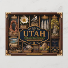 Utah Shadow Box 3D Figurine Staat Postkarte