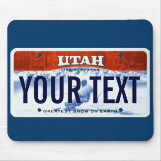 Utah-Ski-Kfz-Kennzeichen-Mausunterlage Mousepad