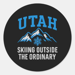Utah Skifahren außerhalb des gewöhnlichen kollegia Runder Aufkleber
