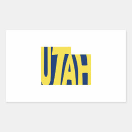 Utah Staat Name Word Art Yellow Rechteckiger Aufkleber