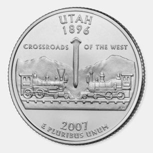 Utah Staat Quarter Runder Aufkleber