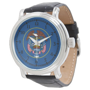Utah-Staats-Flaggen-Uhr-Entwurf Armbanduhr