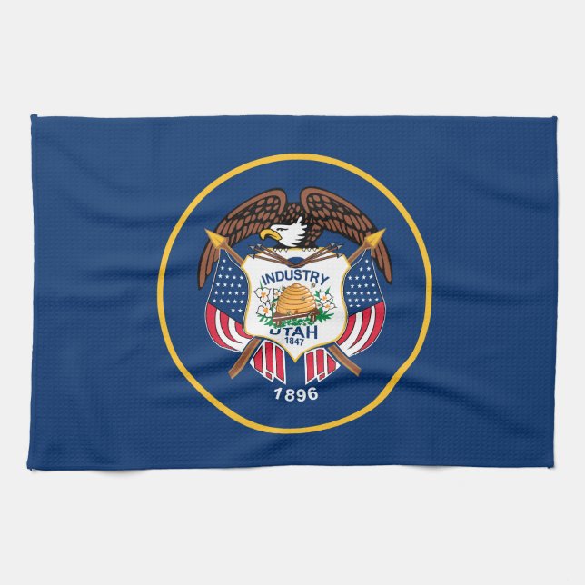 Utah Staatsflagge Geschirrtuch (Horizontal)