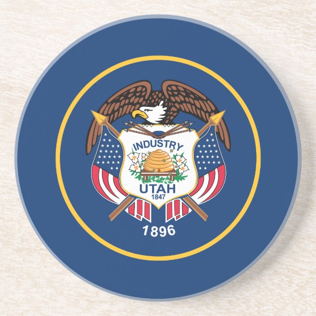 Utah Staatsflagge Getränkeuntersetzer (Vorne)