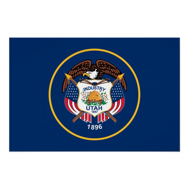 Utah Staatsflagge Poster (Vorderseite)