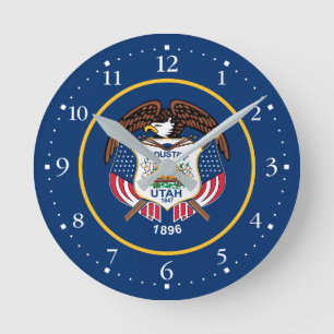 Utah Staatsflagge Runde Wanduhr