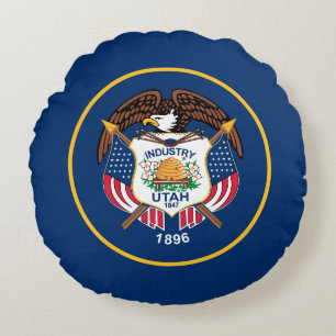 Utah Staatsflagge Rundes Kissen
