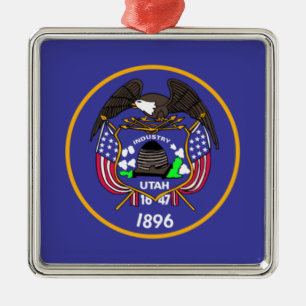 Utah-Staatsflagge Silbernes Ornament
