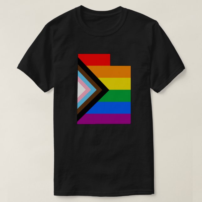 Utah Staatsstolz LGBTQ-Fortschrittsstolz T-Shirt (Design vorne)