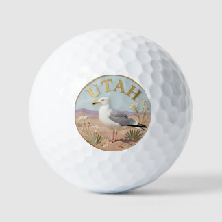 Utah-Staatsvogel Kaliforniermöwe & Sego-Lilie Golfball