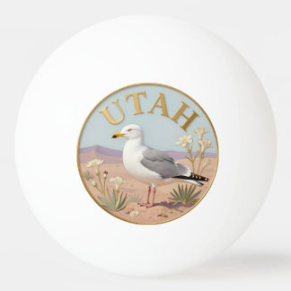 Utah-Staatsvogel Kaliforniermöwe & Sego-Lilie Tischtennisball