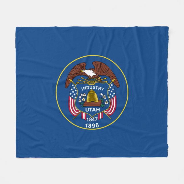Utah State Flag Design Fleecedecke (Vorderseite (Horizontal))