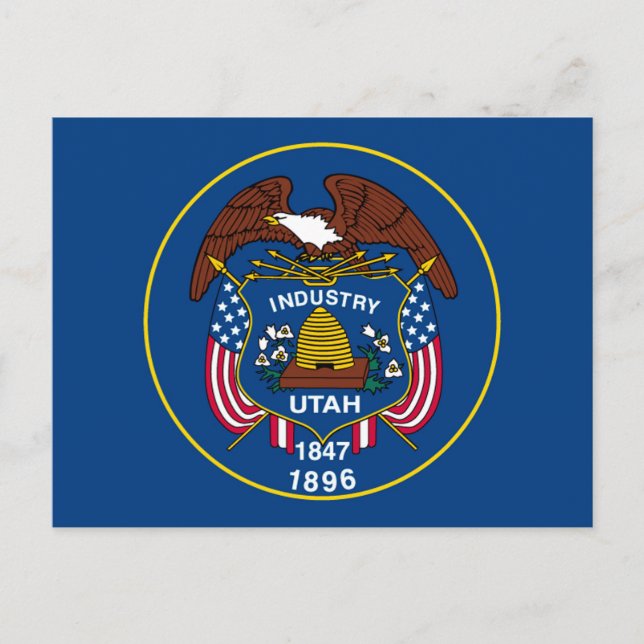 Utah State Flag Design Postkarte (Vorderseite)