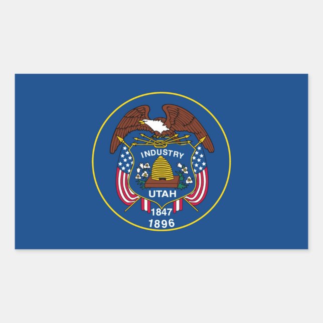 Utah State Flag Design Rechteckiger Aufkleber (Vorderseite)