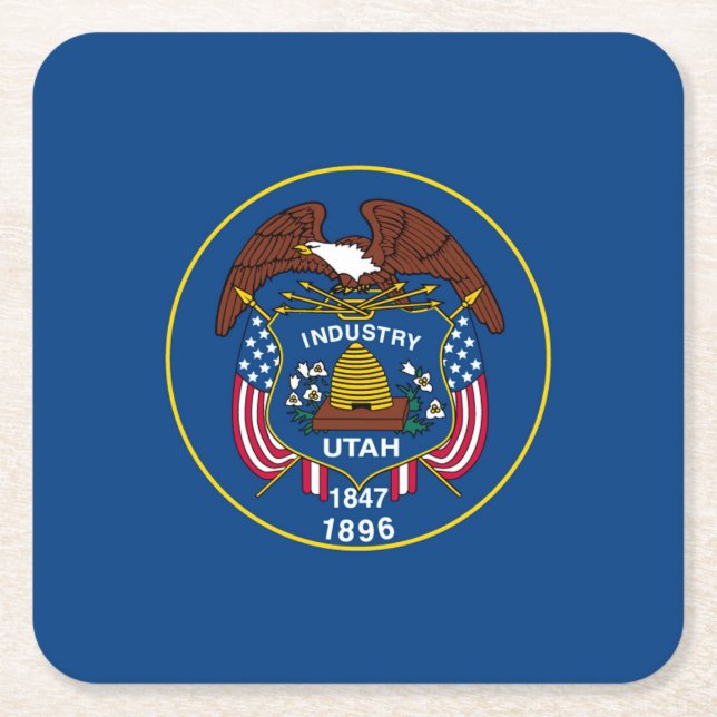 Utah State Flag Design Rechteckiger Pappuntersetzer (Vorderseite)