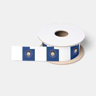 Utah State Flag und Karte Satinband