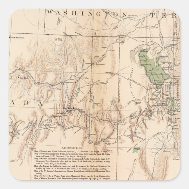 Utah Terr & Mil Dept Quadratischer Aufkleber (Vorderseite)
