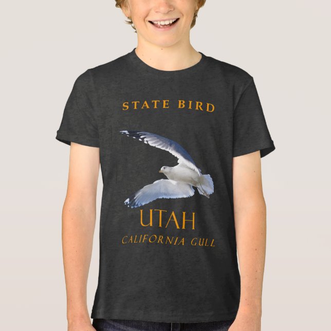 Utah Territory Bird The California Gull Tri-Blend Shirt (Vorderseite)