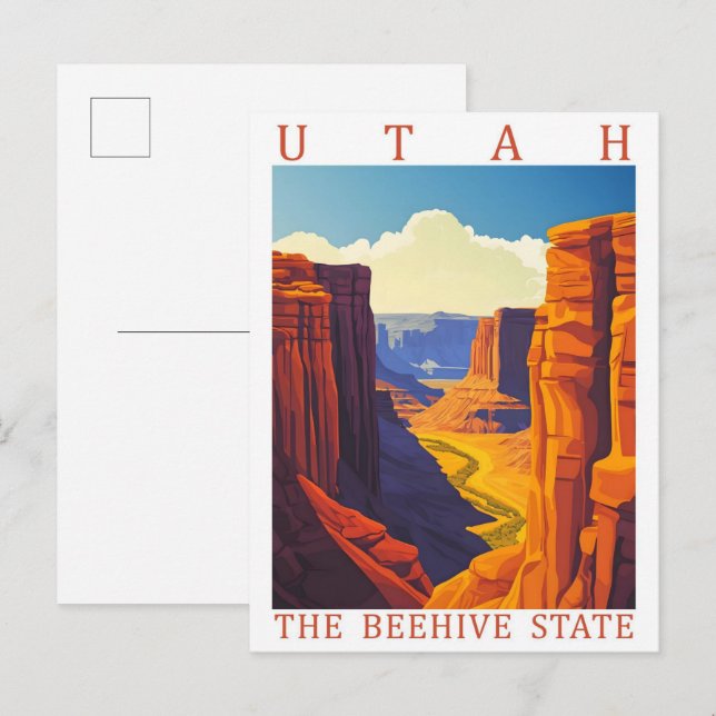 Utah the Beehive Staat USA Travel Place Postkarte (Vorne/Hinten)