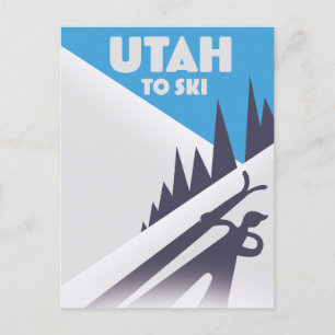 Utah to Ski Feiertagspostkarte