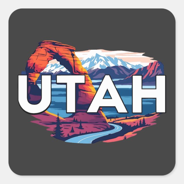 Utah USA Quadratischer Aufkleber (Vorderseite)