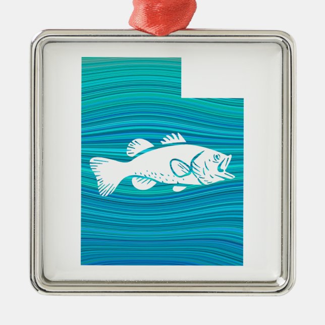 Utah Wave Fishing Ornament Aus Metall (Vorne)