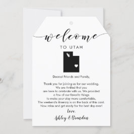 Utah Wedding Welcome Tag, Letter and Itinerary