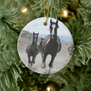 Utah Wildpferde laufen Keramikornament