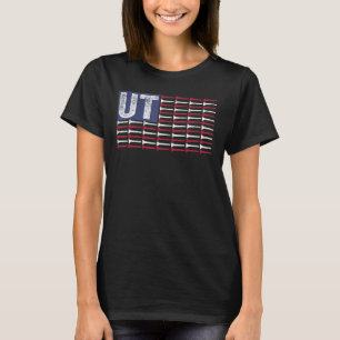 Utah Zuhause Staat Ut American Flag Patriotic Golf T-Shirt