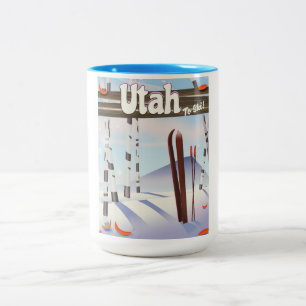 Utah zum Skifahren! Zweifarbige Tasse
