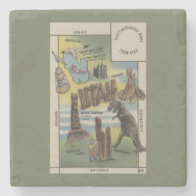 UtahDepictions der Standorte, zum in UtahUtah zu Steinuntersetzer (Vorderseite)
