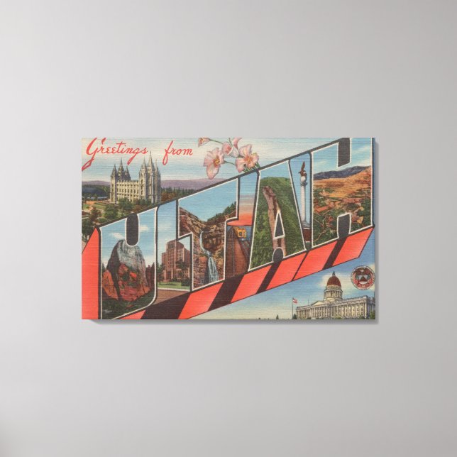 UtahLarge Letter ScenesUtah Leinwanddruck (Vorderseite)