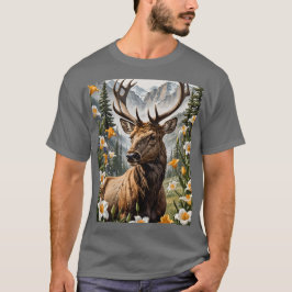 Utahn-GebirgsElch umgeben von Sego-Lily-Blume T-Shirt