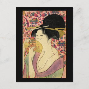 Utamaro Kitagawa Kushi Kamm Postkarte