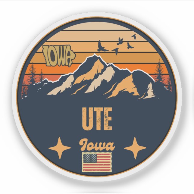 Ute, Iowa Aufkleber (Vorderseite)