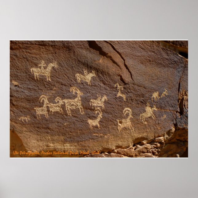 Ute Petroglyphen Poster (Vorne)