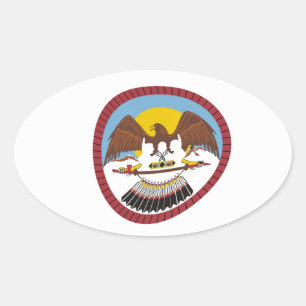 Ute-Stammesflaggen-Aufkleber Ovaler Aufkleber