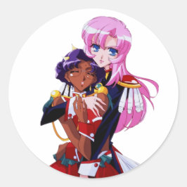 Utena und Anthy - Revolutionäre Girl Utena Runder Aufkleber