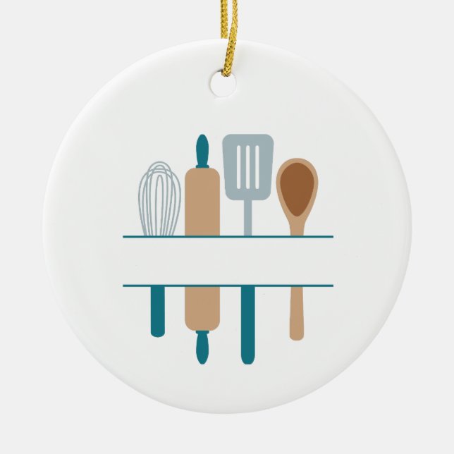 Utensils Name Drop Keramik Ornament (Vorne)