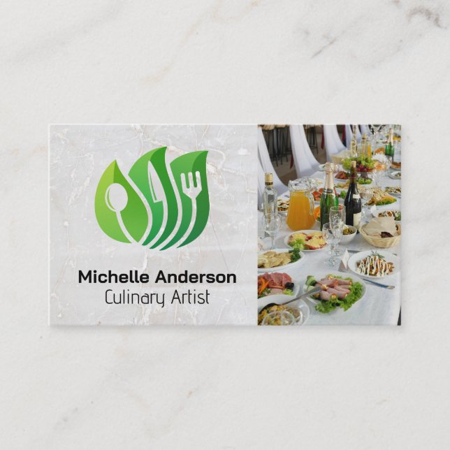 Utensils Natural Logo | Catering Visitenkarte (Vorderseite)