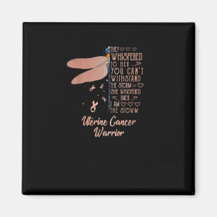 Uterine Cancer Awareness Draquelly Ribbon Magnet