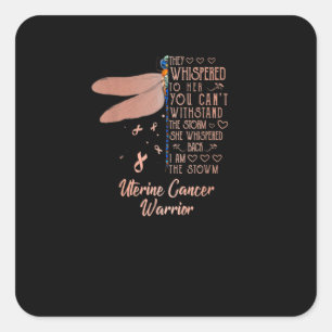 Uterine Cancer Awareness Draquelly Ribbon Quadratischer Aufkleber
