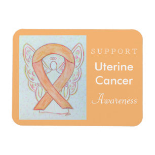 Uterine Cancer Awareness Ribbon Angel Gift Magnete