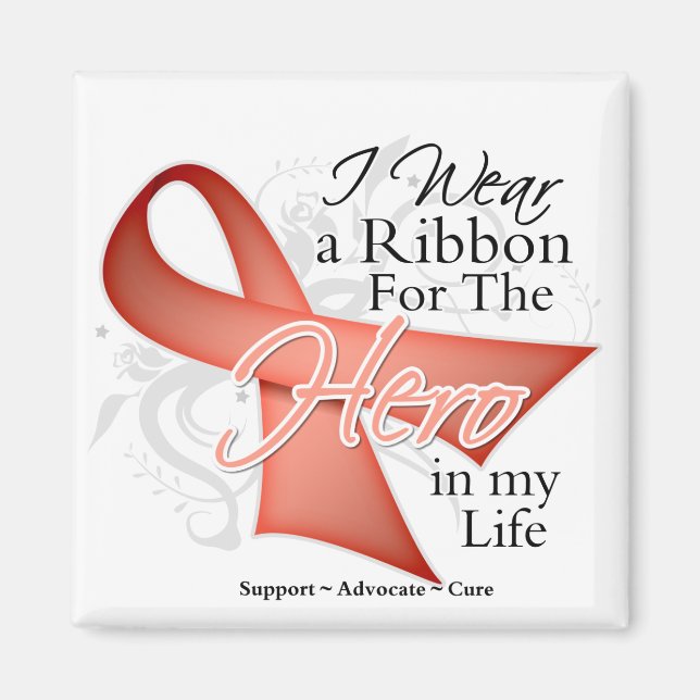 Uterine Cancer Ribbon Hero in My Life Magnet (Vorne)