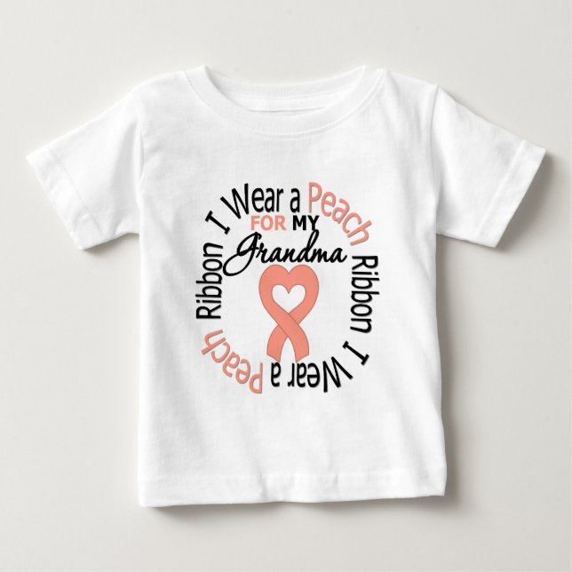 Uteriner Krebs trage ich Pfirsich-Band für meine Baby T-shirt (Vorderseite)