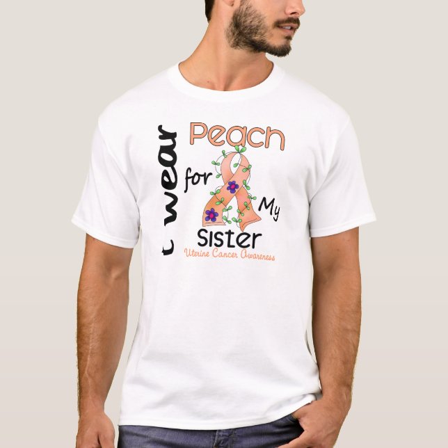 Uteriner Krebs trage ich Pfirsich für meine T-Shirt (Vorderseite)