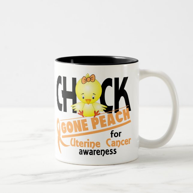 Uterines Krebs-Küken gegangener Pfirsich 2 Zweifarbige Tasse (Rechts)
