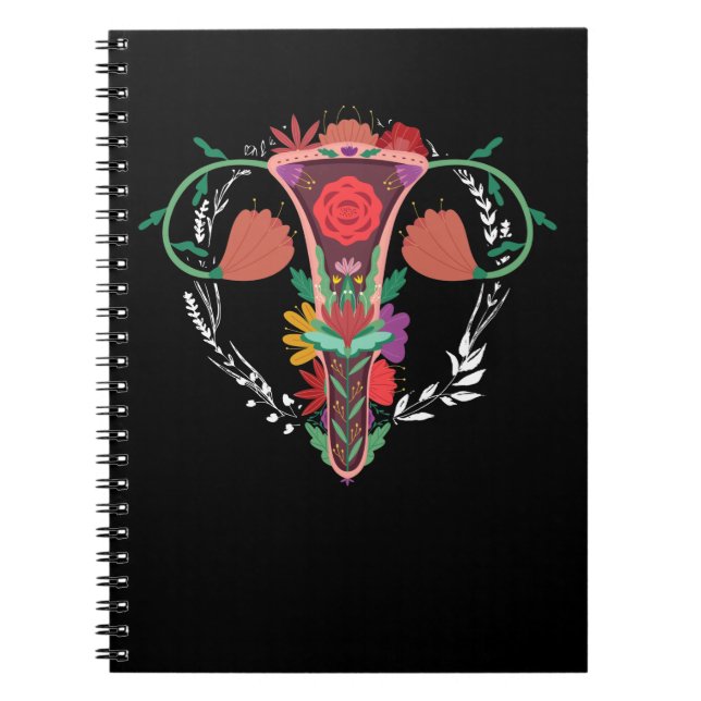 Uterus Blume Frauenrechte Feminismus Pro-Choice Notizblock (Vorderseite)