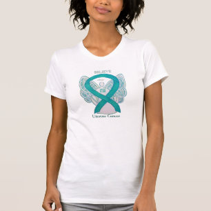 Uterus Cancer Awareness Ribbon Angel Shirt